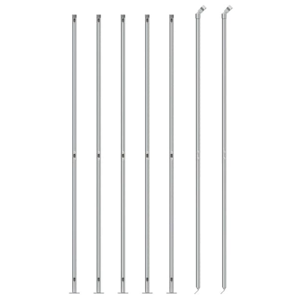 vidaXL Gunnebostängsel med stolpsko silver 1,8x10 m Silver