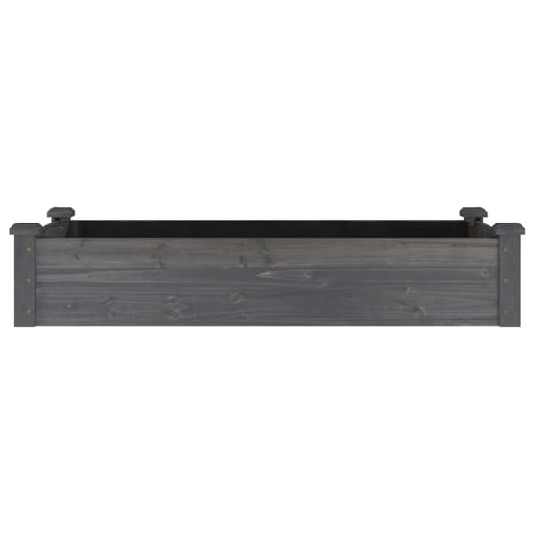 vidaXL Odlingslåda med foder grå 120x60x25 cm massivt granträ Grå