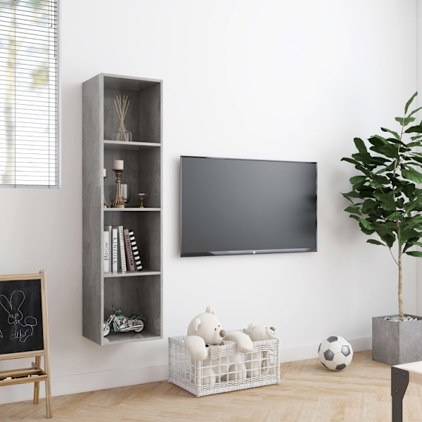 vidaXL Bokhylla/TV-bänk betonggrå 143x30x36 cm grå