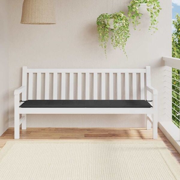 vidaXL Bänkdyna för trädgården svart 180x50x4 cm oxfordtyg Svart