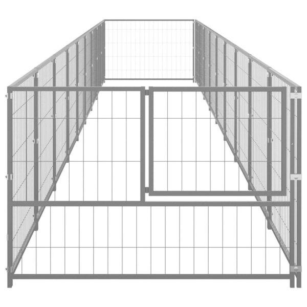 vidaXL Hundgård silver 9 m² stål Silver