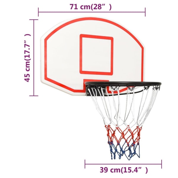 vidaXL Basketplatta vit 71x45x2 cm polyeten Vit