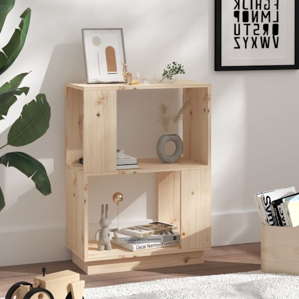 vidaXL Bokhylla/rumsavdelare 51x25x70 cm massiv furu Brun