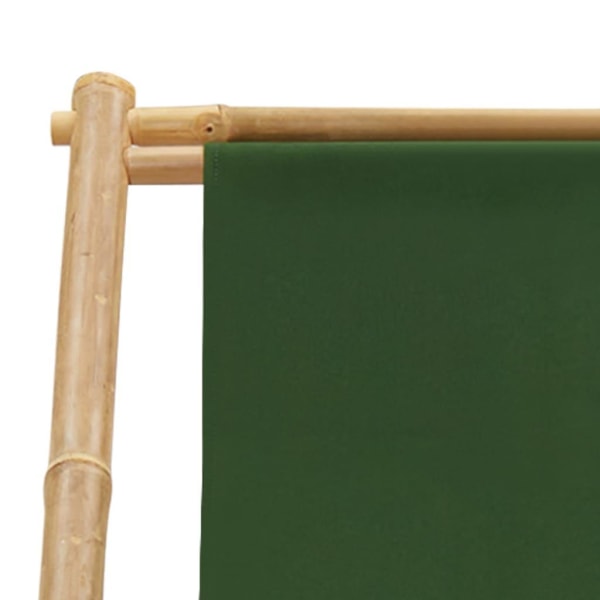 vidaXL Solstol bambu och kanvas grön Grön