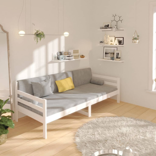 vidaXL Dagbädd vit 90x190 cm massiv furu Vit