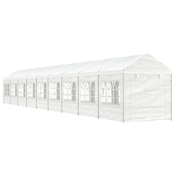 vidaXL Paviljong med tak vit 20,07x2,28x2,69 m polyeten Vit