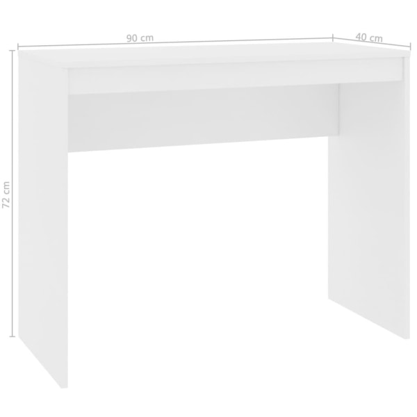 vidaXL Skrivbord vit 90x40x72 cm konstruerat trä Vit