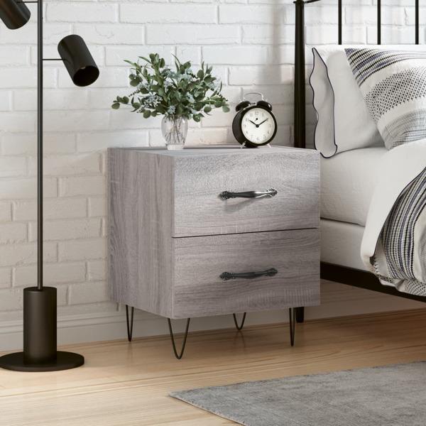 vidaXL Sängbord grå sonoma 40x35x47,5 cm konstruerat trä Grå