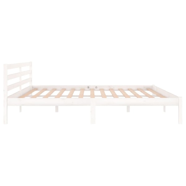 vidaXL Sängram massiv furu 200x200 cm vit Vit