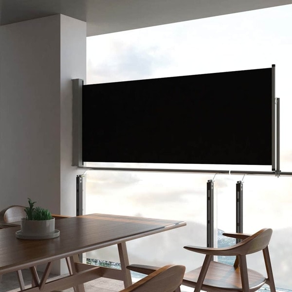 vidaXL Infällbar sidomarkis 100 x 300 cm svart Svart