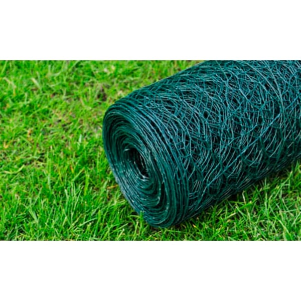 vidaXL Stängselnät Hexagonal 50 cm x 25 m, 1 mm Grön