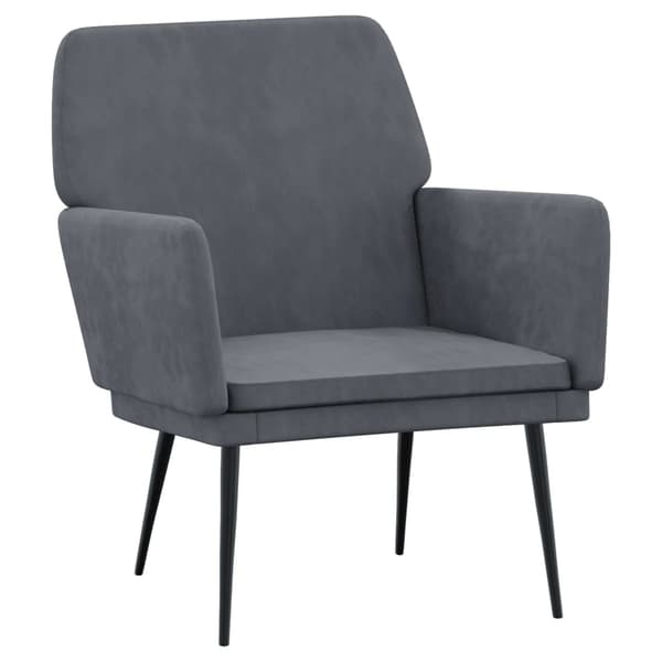vidaXL Fåtölj mörkgrå 62x79x79 cm sammet Grå
