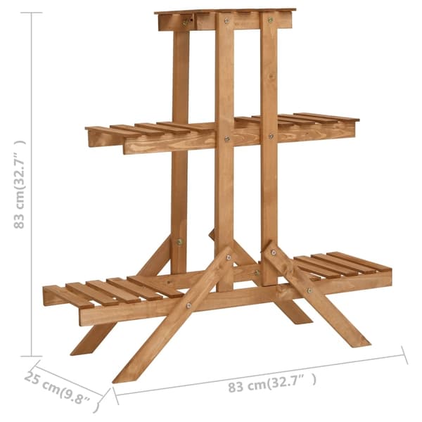 vidaXL Växtställ 83x25x83 cm granträ Brun