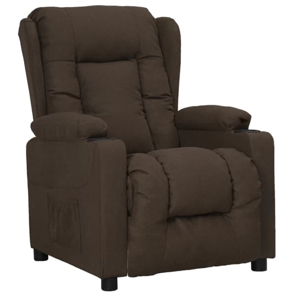 vidaXL Reclinerfåtölj mörkbrun tyg Brun