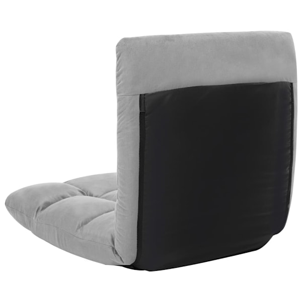 vidaXL Golvstol vikbar ljusgrå mikrofiber grå