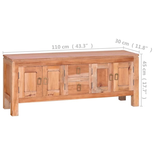 vidaXL TV-bänk 110x30x45 cm massiv mahogny Brun