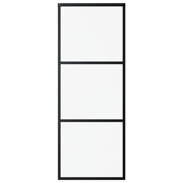 vidaXL Skjutdörr ESG-glas och aluminium 76x205 cm svart Svart