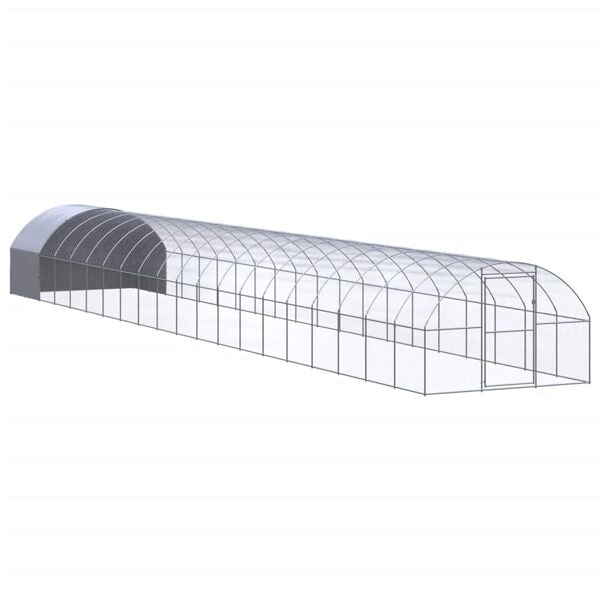 vidaXL Hönsbur för utomhusbruk 3x20x2 m galvaniserat stål Silver