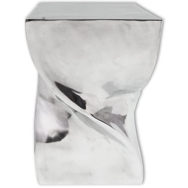 vidaXL Pall/sidobord vriden form aluminium silver Silver