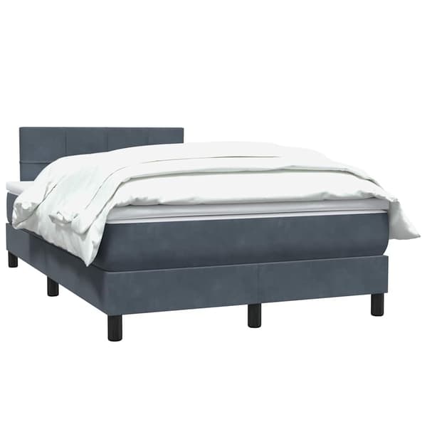 vidaXL Ramsäng med madrass mörkgrå 120x220 cm sammet Grå