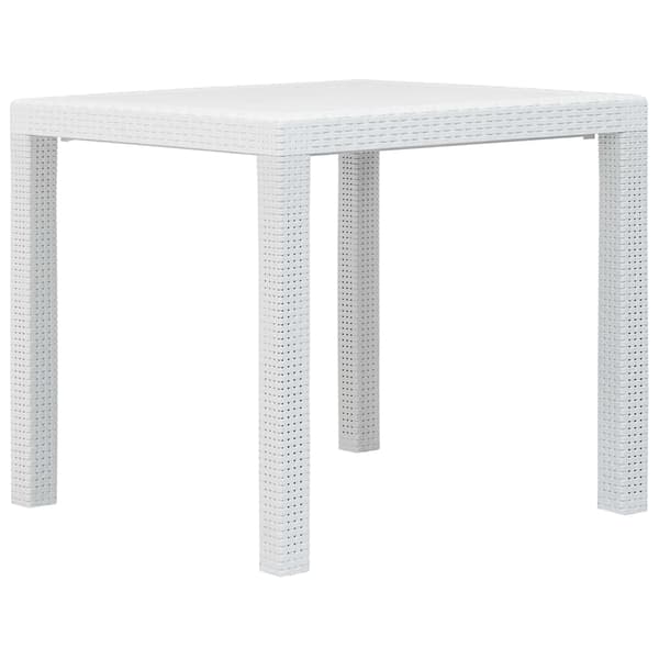 vidaXL Caféset 3 delar plast vit konstrotting Vit