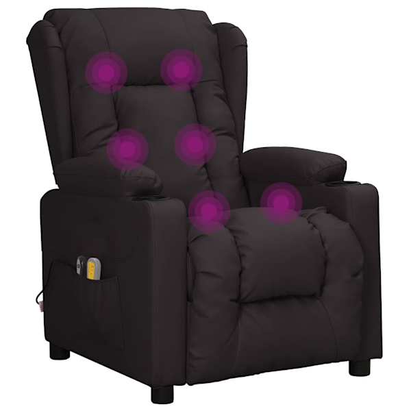 vidaXL Elektrisk massagefåtölj svart konstläder Svart