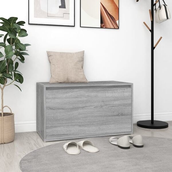 vidaXL Hallbänk 80x40x45 cm grå sonoma-ek konstruerat trä Grå