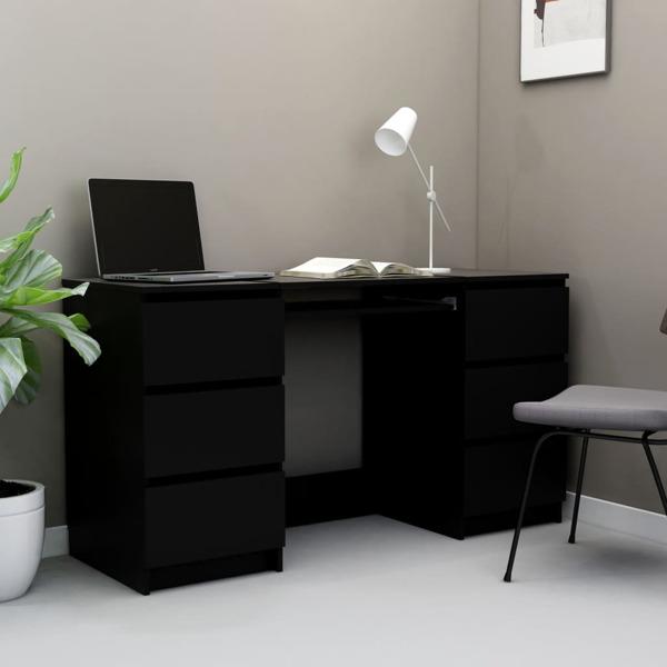 vidaXL Skrivbord svart 140x50x77 cm konstruerat trä Svart