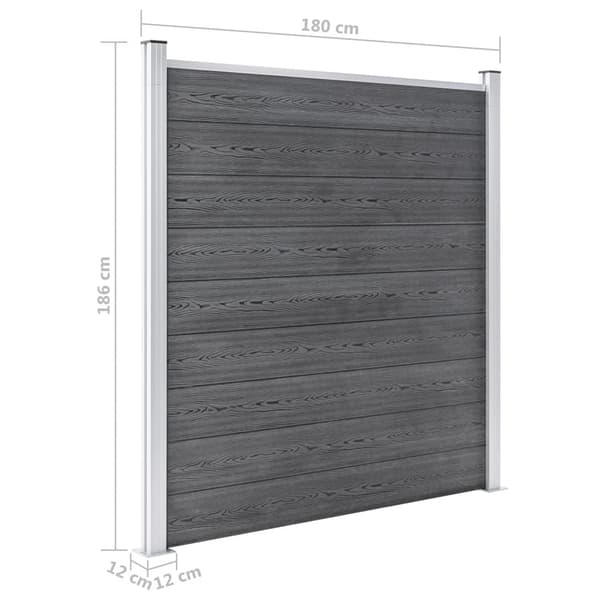 vidaXL Staketpanel WPC 526x186 cm grå grå