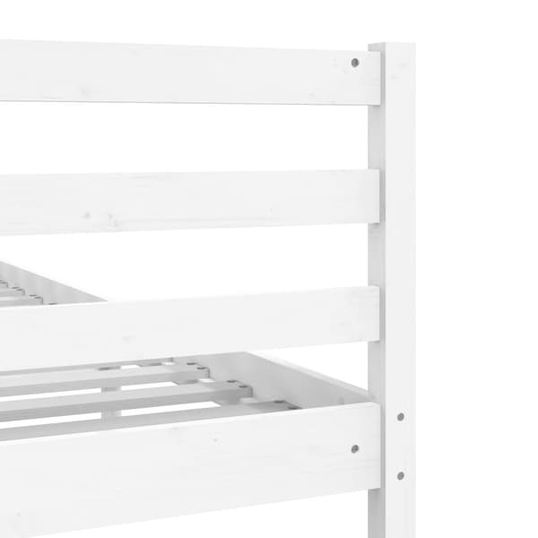 vidaXL Sängram massivt trä 150x200 cm vit Vit