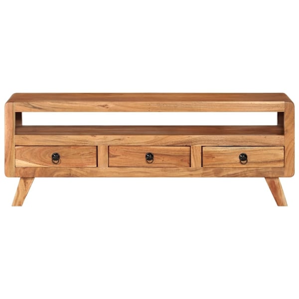vidaXL Tv-bänk 110x30x40 cm massivt akaciaträ Brun