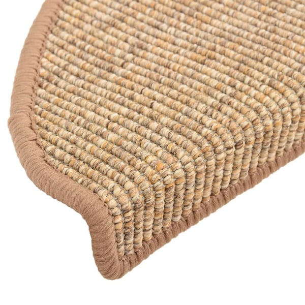 vidaXL Trappstegsmattor självhäftande 15 st ljusbrun 65x21x4 cm Brun