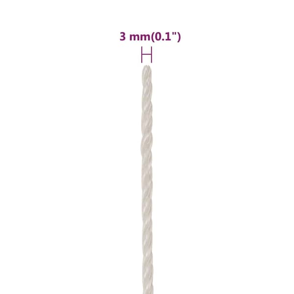 vidaXL Rep vit 3 mm 500 m polypropylen