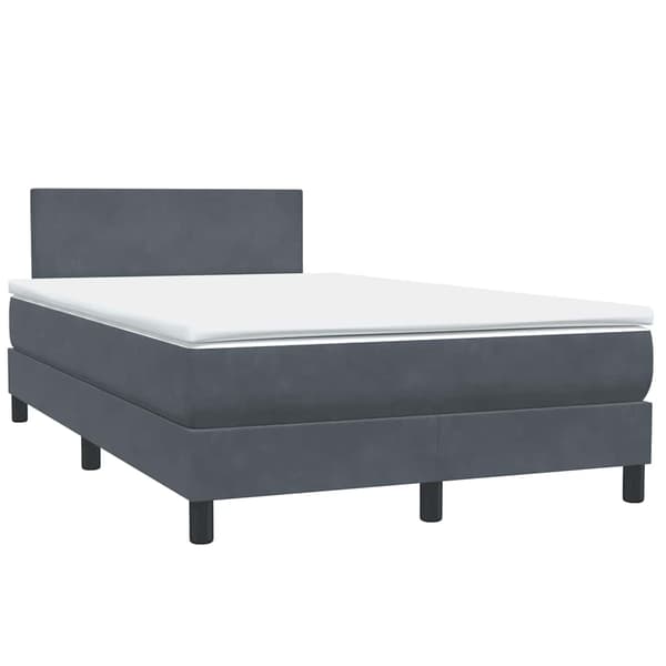 vidaXL Ramsäng med madrass mörkgrå 120x220 cm sammet Grå
