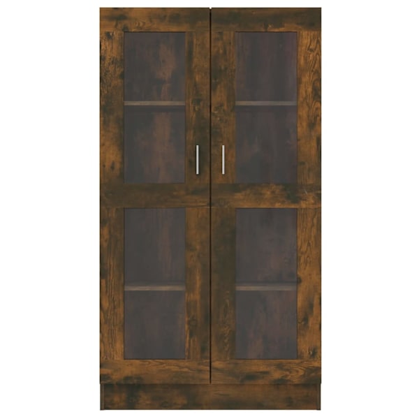 vidaXL Vitrinskåp rökfärgad ek 82,5x30,5x150 cm konstruerat trä Brun