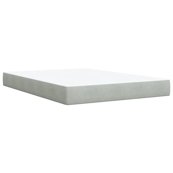 vidaXL Ramsäng med madrass ljusgrå 160x200 cm sammet Grå