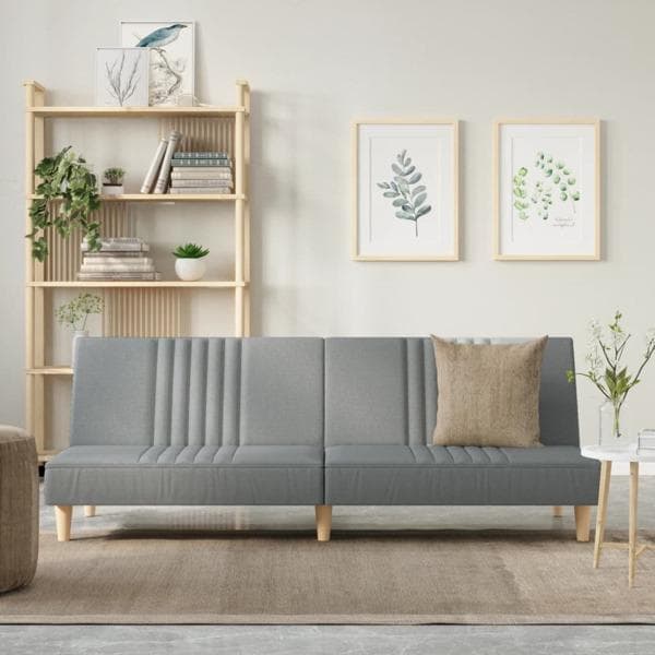 vidaXL Bäddsoffa ljusgrå tyg Grå