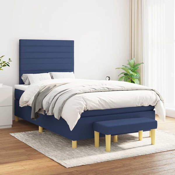 vidaXL Ramsäng med madrass blå 120x190 cm tyg Blå