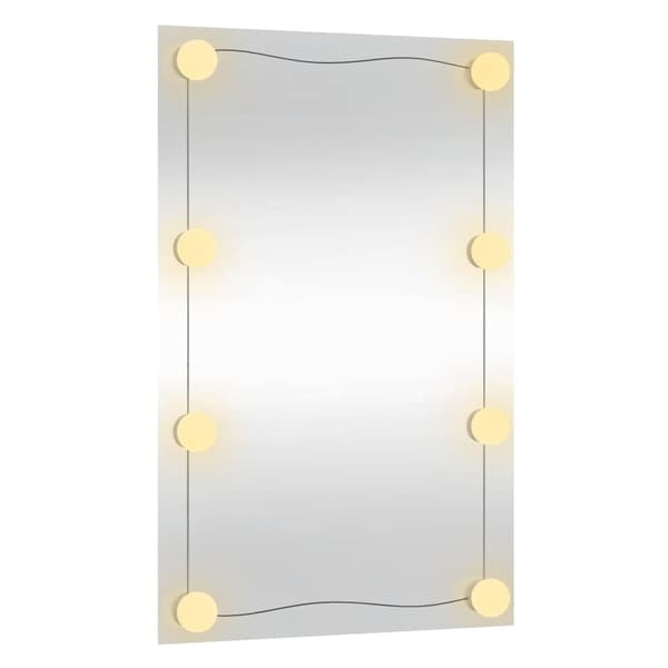 vidaXL Väggspegel med LED-belysning 40x60 cm glas rektangulär Silver