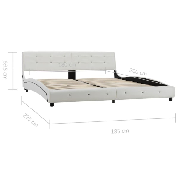 vidaXL Sängram vit konstläder 180x200 cm Vit