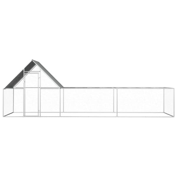 vidaXL Hönsbur 6x2x2 m galvaniserat stål Silver