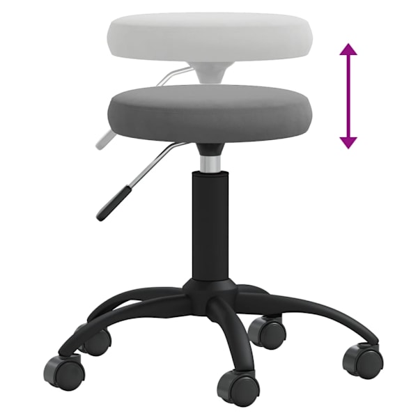 vidaXL Massagepall mörkgrå sammet grå