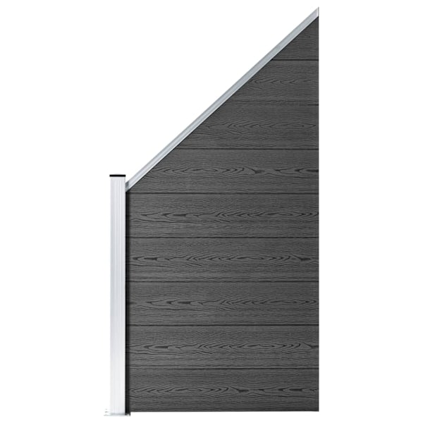 vidaXL Staketpaneler WPC 446x(105-186) cm svart Svart