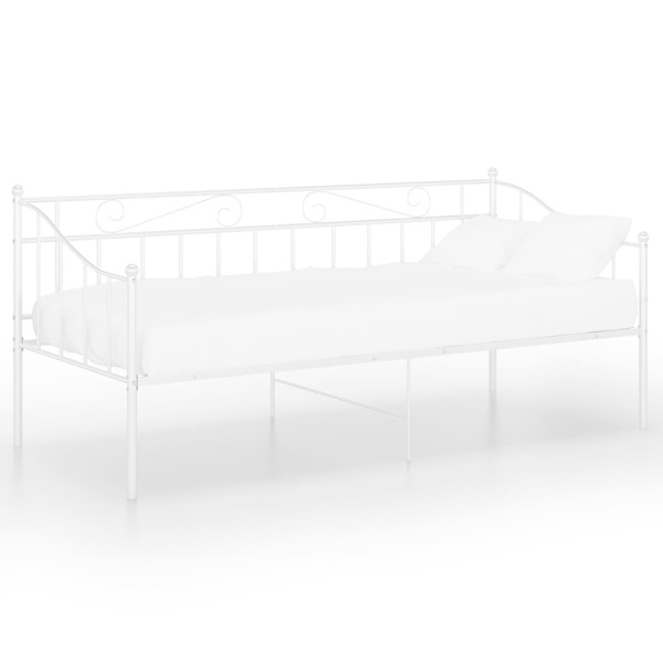vidaXL Sängram bäddsoffa vit metall 90x200 cm Vit