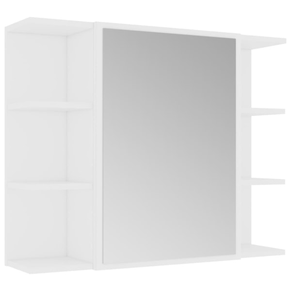 vidaXL Spegelskåp för badrum vit 80x20,5x64 cm konstruerat trä Vit
