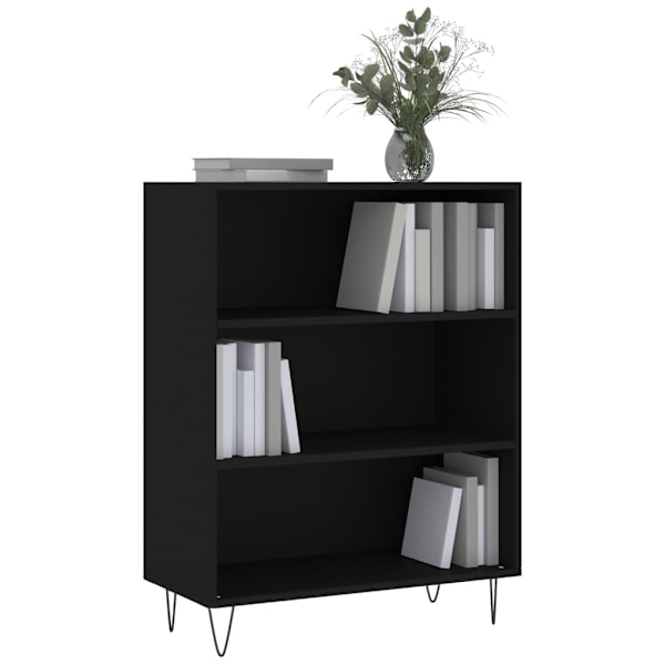 vidaXL Bokhylla svart 69,5x32,5x90 cm konstruerat trä Svart