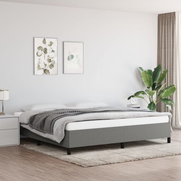 vidaXL Sängram mörkgrå 200x200 cm tyg Grå