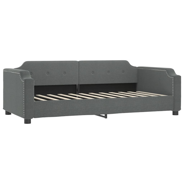 vidaXL Dagbädd med extrabädd och madrasser mörkgrå 100x200 cm tyg Grå