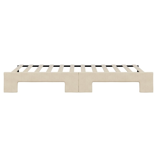 vidaXL Dagbädd utdragbar gräddvit 90x200 cm tyg Kräm