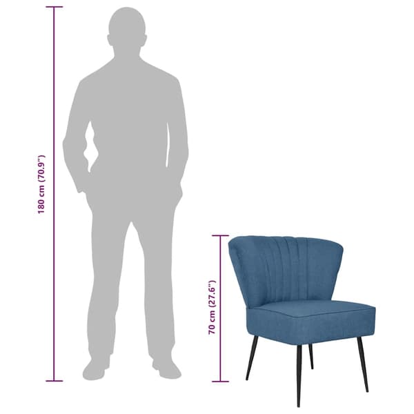 vidaXL Cocktailfåtölj blå tyg Blå